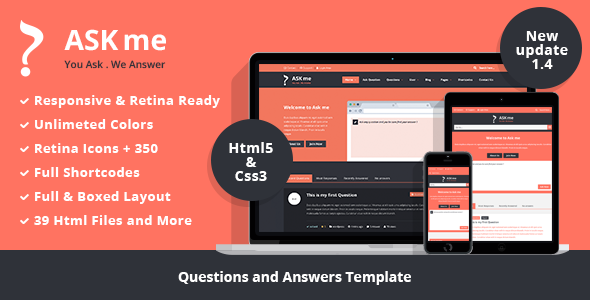Preview image for Ask me - Responsive Questions and Answers Template