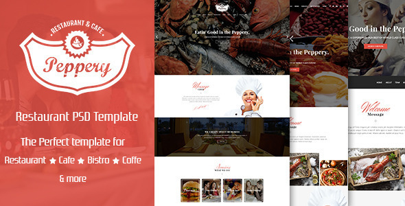 Peppery - Food & Restaurant PSD Template listing image