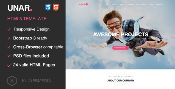 Unar - Creative HTML5 Template listing image