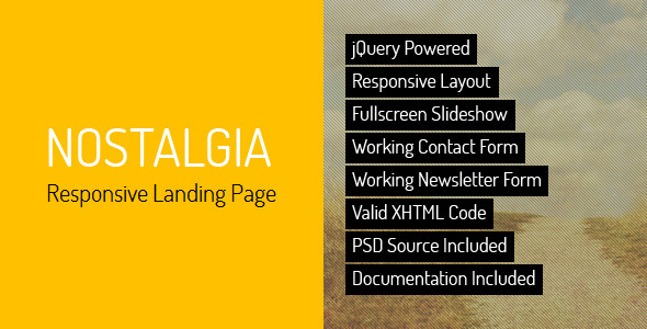 Nostalgia - Landing Page