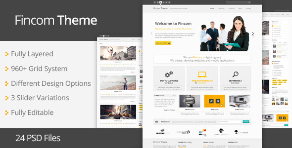 Fincom – Business PSD Template listing image