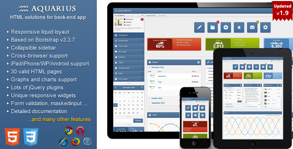 Preview image for Aquarius - Responsive Admin Panel