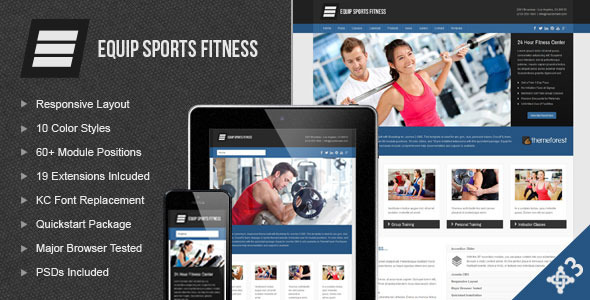 Equip Joomla Sports and Fitness Theme product preview