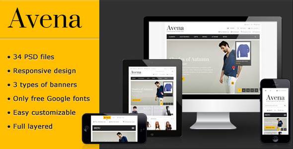 Avena PSD eCommerce template