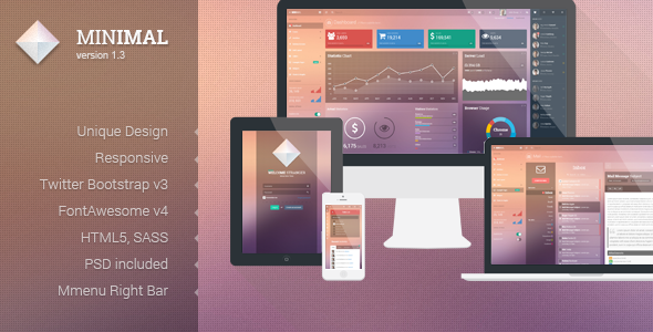 Product preview supplied for Minimal - Responsive Admin Template