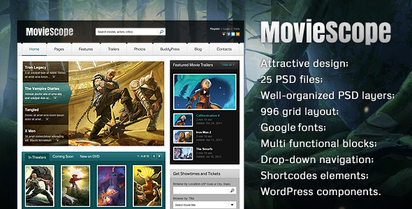 MovieScope PSD Template