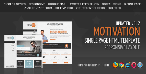 Motivation - Responsive Single Page HTML Template listing image