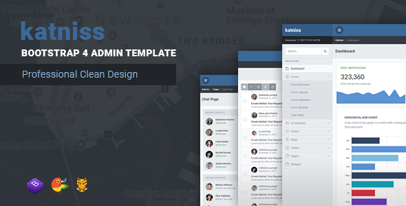 Preview image for Katniss Responsive Bootstrap 4 Admin Template