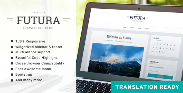 Preview image for Futura - Responsive Minimal Ghost Theme