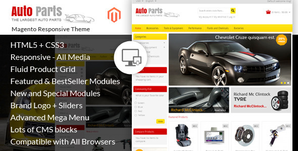 Preview image for Auto Parts - Tools Magento Theme