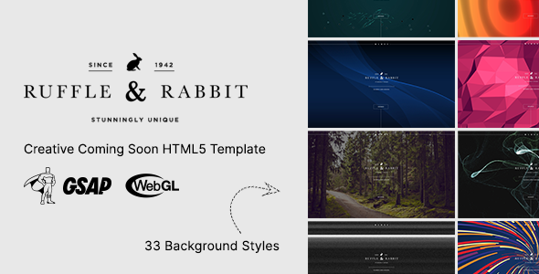 Rabbit - Creative Coming Soon HTML5 Template listing image