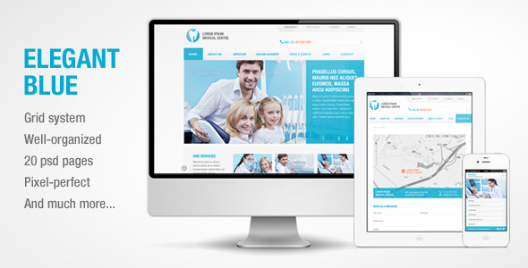 Elegant Blue - Responsive Business PSD template
