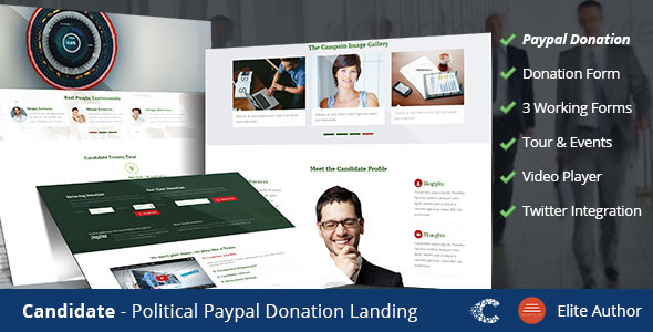 Candidate Political Donation Landing product preview