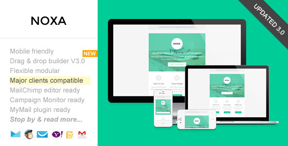 Noxa, Responsive Email with Template Builder product preview