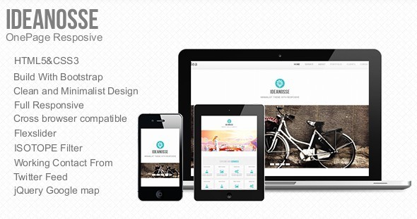 Preview image for Ideanosse - Responsive One Page Template