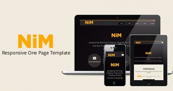 Product preview supplied for NiM- Responsive One Page Creative Template