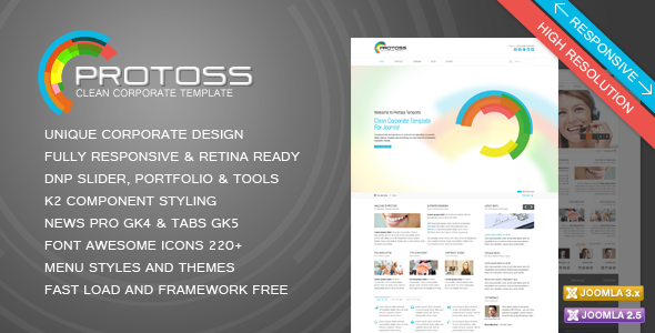 Protoss Clean Corporate Template For Joomla! product preview