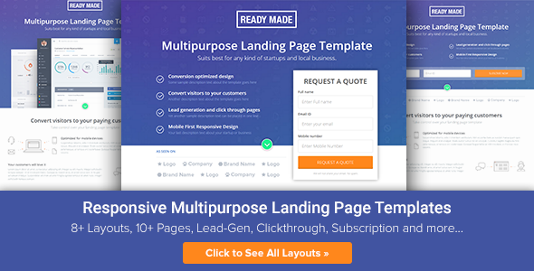 Preview image for Multipurpose Landing Page Template - ReadyMade