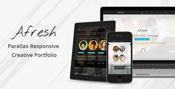 Product preview supplied for Afresh - Parallax Responsive Creative Portfolio