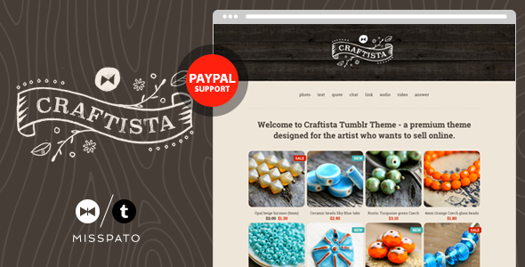 Product preview supplied for Craftista - eCommerce Tumblr Theme
