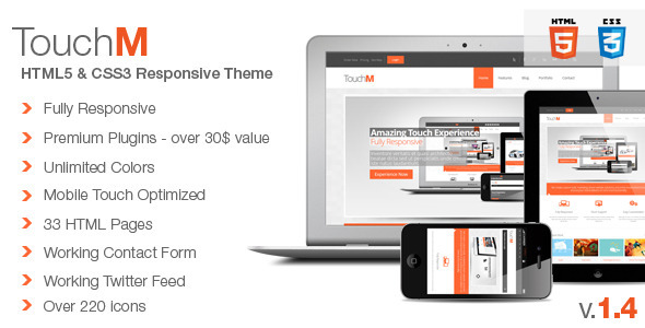 TouchM Premium HTML5 Multipurpose Responsive product preview