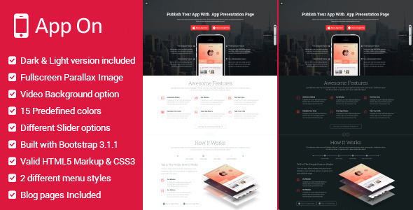 Product preview supplied for App on - Responsive Software Landing Page