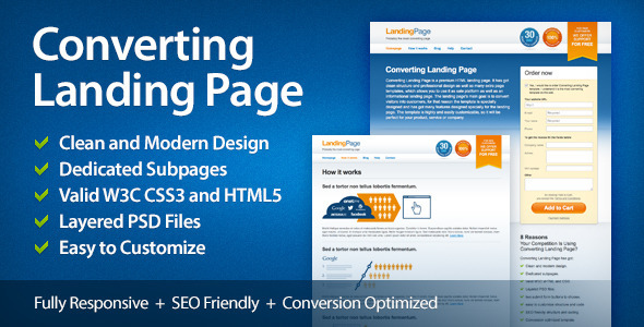 Product preview supplied for Converting Landing Page