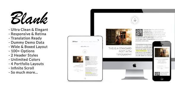 Blank - Elegant Minimalist Blog WordPress Theme listing image