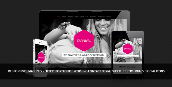 Carnival - Responsive Single Portfolio Template listing image