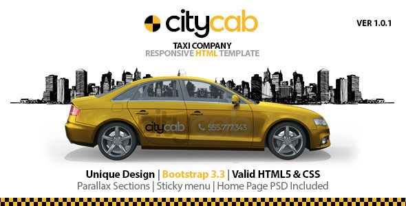 CityCab - Taxi Company Responsive HTML Template product preview