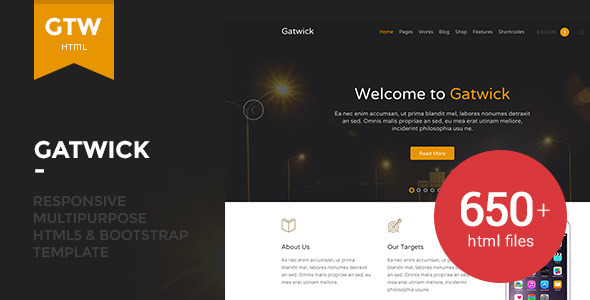 Product preview supplied for Gatwick - Responsive Multipurpose Template
