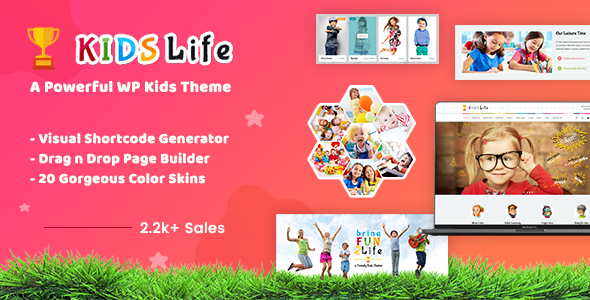 Product preview supplied for Kids Life | Children School WordPress