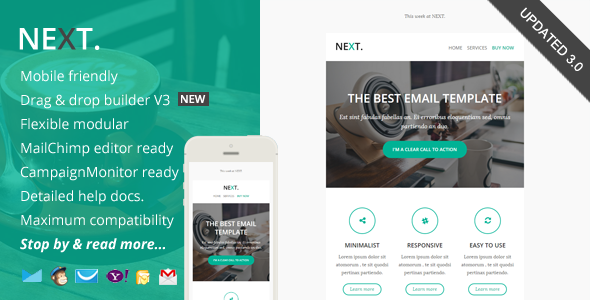 Next, Responsive Email with Online Editor Access listing image