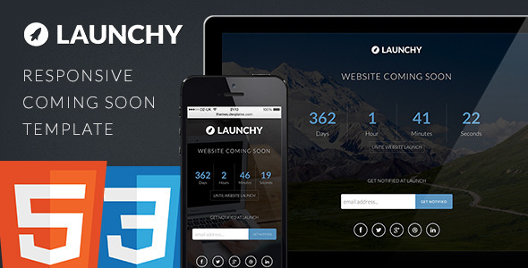 Product preview supplied for Launchy - Responsive Coming Soon Template