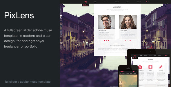 Product preview supplied for PixLens - Photography Portfolio Muse Template