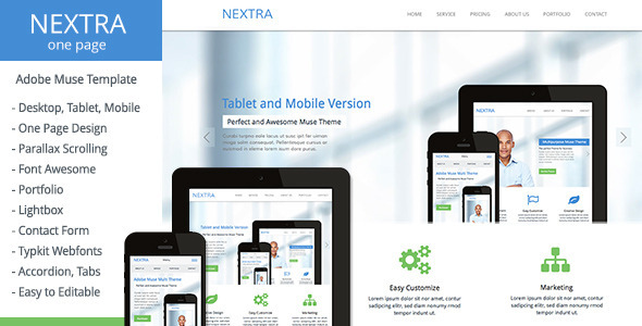 Nextra - One Page Muse Template