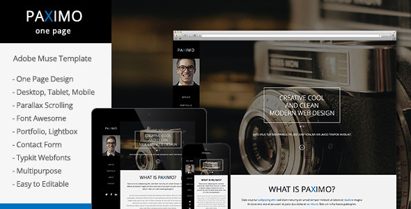 Preview image for Paximo -Parallax Portfolio Muse Template