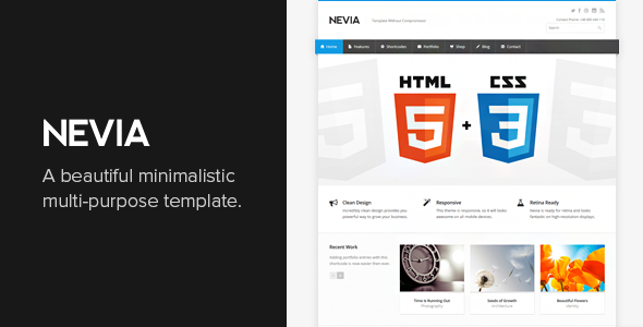 Nevia - Responsive HTML5 Template product preview
