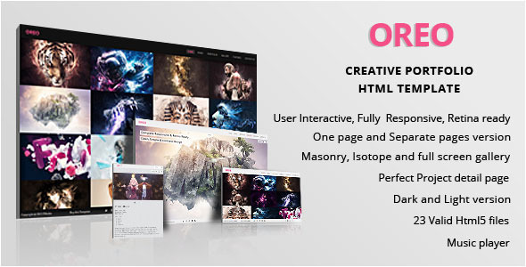 Preview image for OREO - Creative Portfolio Responsive Retina HTML