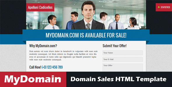 Product preview supplied for MyDomain - Domain for sale HTML5 template