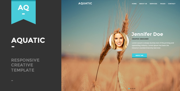 Preview image for Aquatic - Responsive Creative One Page Template
