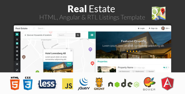Real Estate - HTML, Angular & RTL Listing Template listing image