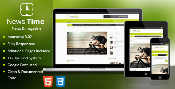 Preview image for News Time Magazine / Blog HTML Template