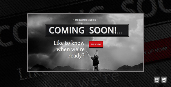 Product preview supplied for StopWatch - Coming Soon Html5 Template