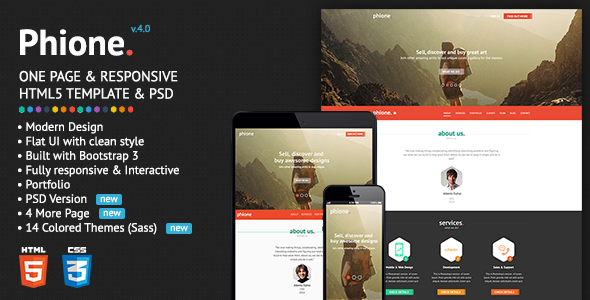 Phione - Onepage Parallax Responsive HTML Template