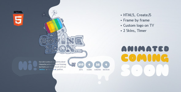 Product preview supplied for Coming Soon Machine - Animated HTML5 Template