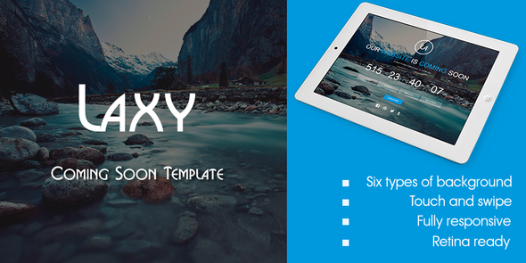 Product preview supplied for Laxy - Responsive Coming Soon Template