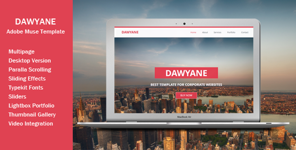 Dawyane - Multipage Muse Template product preview