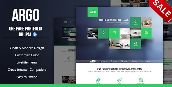 Argo - Modern OnePage Metro UI Drupal 7.6 Theme