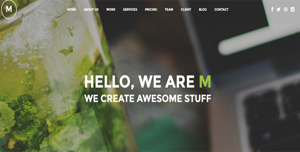 M - Creative Multi-Purpose One Page WordPress Theme listing image